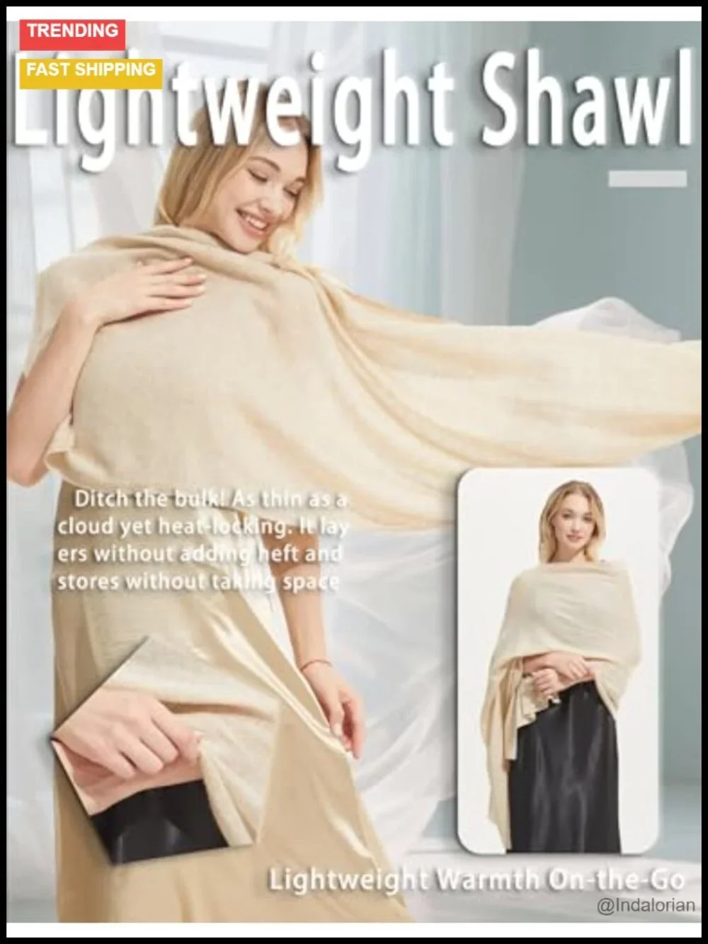 Luxury Cashmere Blend Shawl Wrap for Women, Oversized Pashmina Scarf, Travel